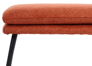 Sitzhocker Fussablage Ottomane Polsterhocker 38x56x40cm Stoff terracotta-braun