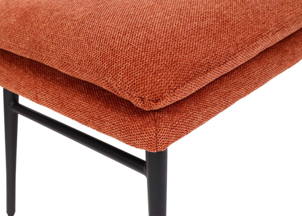 Sitzhocker Fussablage Ottomane Polsterhocker 38x56x40cm Stoff terracotta-braun