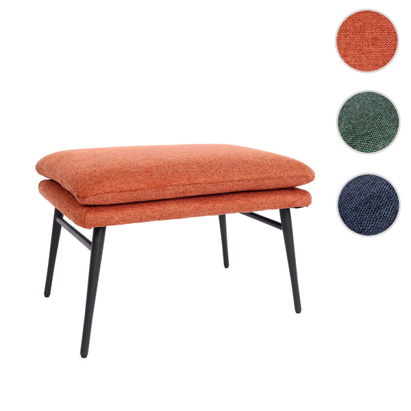 Sitzhocker Fussablage Ottomane Polsterhocker 38x56x40cm Stoff terracotta-braun