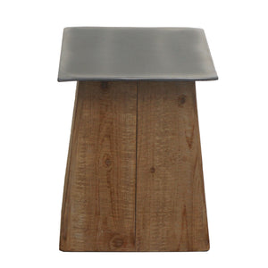 Sitzhocker Holzhocker Industrial Massivholz natur Metall-Optik