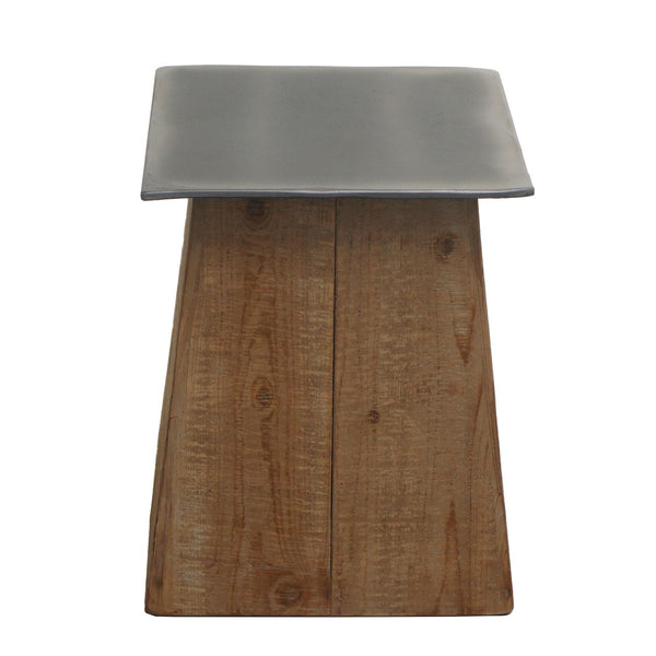 Sitzhocker Holzhocker Industrial Massivholz natur Metall-Optik