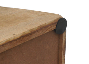 Sitzhocker Holzhocker Industrial Massivholz natur Metall-Optik
