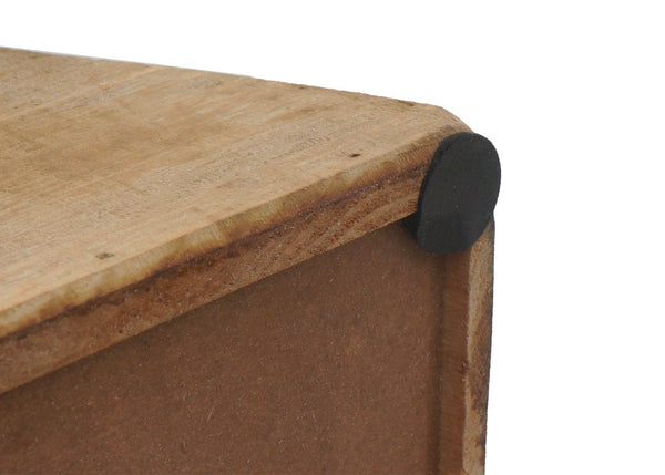 Sitzhocker Holzhocker Industrial Massivholz natur Metall-Optik
