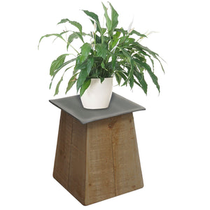 Sitzhocker Holzhocker Industrial Massivholz natur Metall-Optik