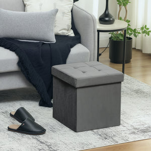 Sitzhocker klappbar mit Stauraum grau