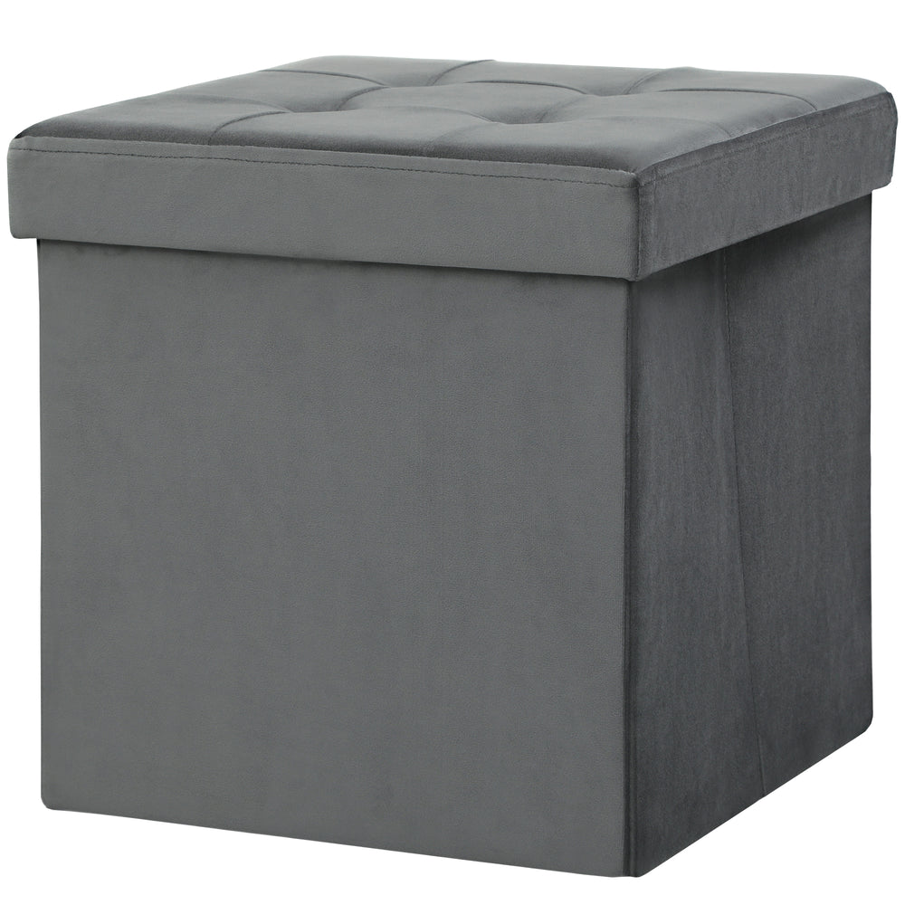 Sitzhocker klappbar mit Stauraum grau