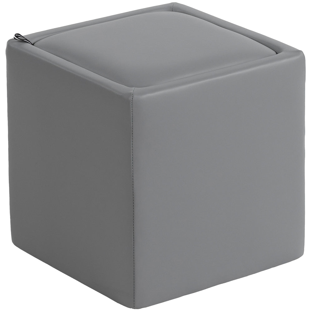 Sitzhocker mit Stauraum 40x40x40cm Kunstleder grau