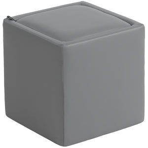 Sitzhocker mit Stauraum 40x40x40cm Kunstleder grau