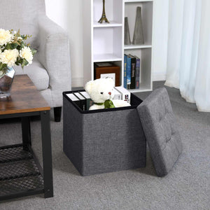 Sitzhocker mit Stauraum grau 38x38cm