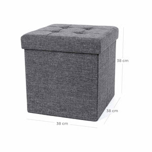 Sitzhocker mit Stauraum grau 38x38cm