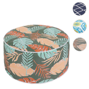 Sitzhocker Pouf Sitzkissen Sitzsack Gartenhocker aufblasbar 29x55cm Blatt-Design