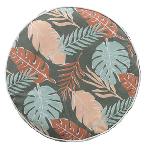 Sitzhocker Pouf Sitzkissen Sitzsack Gartenhocker aufblasbar 29x55cm Blatt-Design