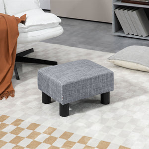 Sitzhocker rechteckig bis 150kg Leinenoptik Grau