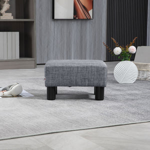 Sitzhocker rechteckig bis 150kg Leinenoptik Grau