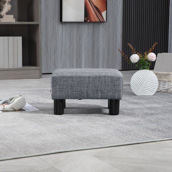 Sitzhocker rechteckig bis 150kg Leinenoptik Grau