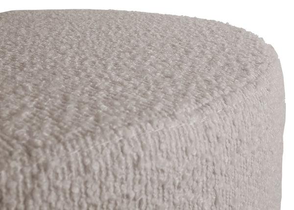Sitzhocker Schminkhocker höhenverstellbar drehbar Ø37cm Bouclé beige