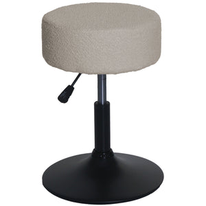 Sitzhocker Schminkhocker höhenverstellbar drehbar Ø37cm Bouclé beige