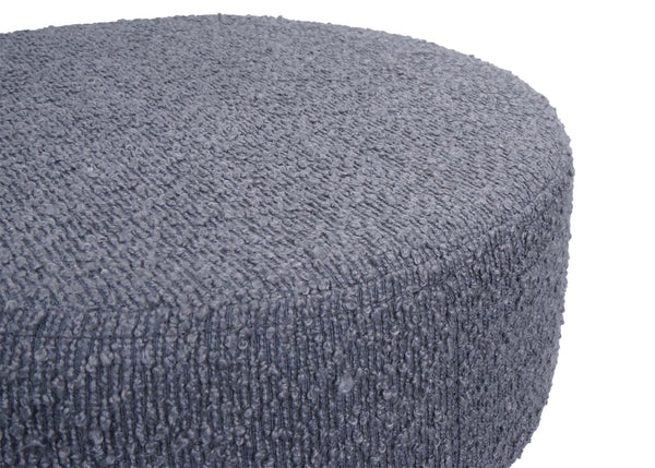 Sitzhocker Schminkhocker höhenverstellbar drehbar Ø37cm Bouclé dunkelgrau