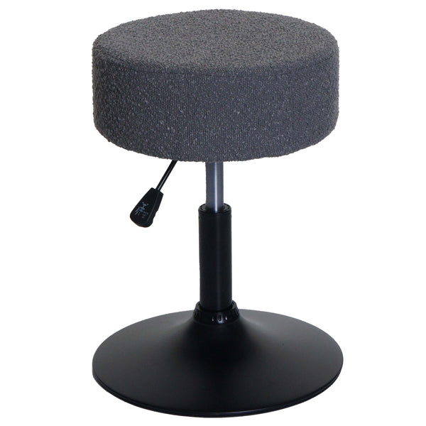 Sitzhocker Schminkhocker höhenverstellbar drehbar Ø37cm Bouclé dunkelgrau
