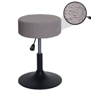 Sitzhocker Schminkhocker höhenverstellbar drehbar Ø37cm Bouclé taupe