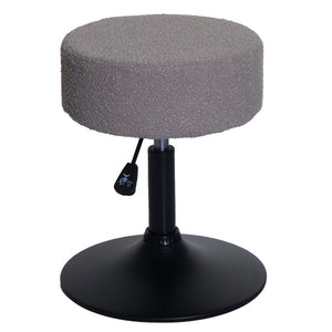 Sitzhocker Schminkhocker höhenverstellbar drehbar Ø37cm Bouclé taupe