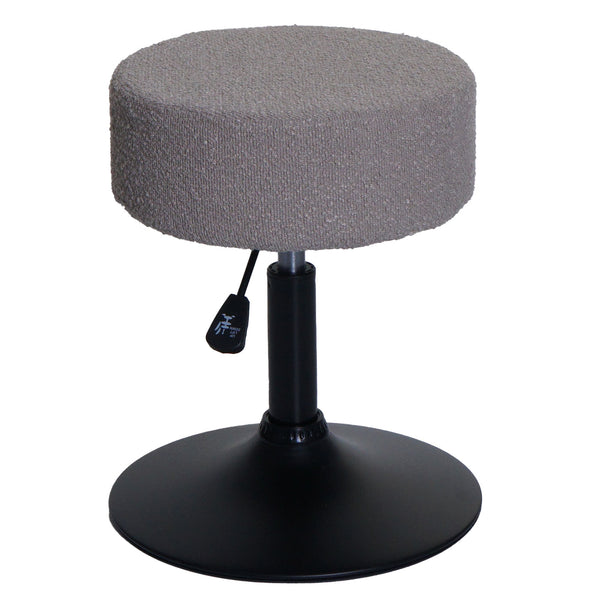 Sitzhocker Schminkhocker höhenverstellbar drehbar Ø37cm Bouclé taupe