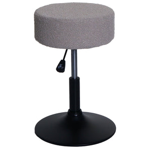 Sitzhocker Schminkhocker höhenverstellbar drehbar Ø37cm Bouclé taupe