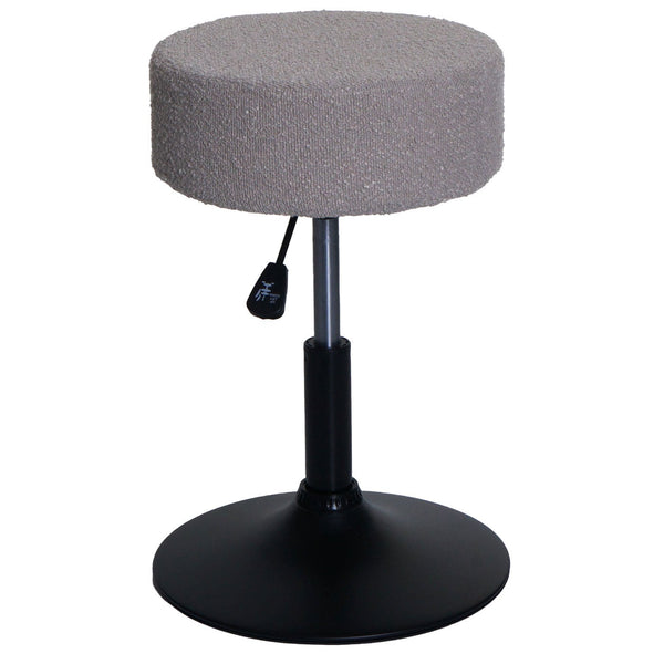 Sitzhocker Schminkhocker höhenverstellbar drehbar Ø37cm Bouclé taupe