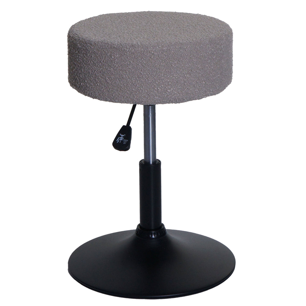 Sitzhocker Schminkhocker höhenverstellbar drehbar Ø37cm Bouclé taupe