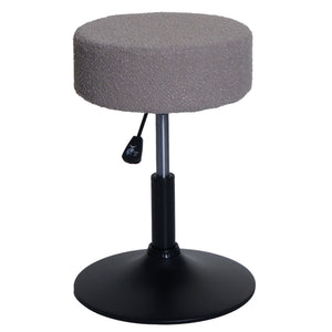 Sitzhocker Schminkhocker höhenverstellbar drehbar Ø37cm Bouclé taupe