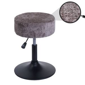 Sitzhocker Schminkhocker höhenverstellbar drehbar Ø37cm Chenille braun