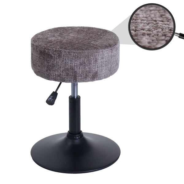 Sitzhocker Schminkhocker höhenverstellbar drehbar Ø37cm Chenille braun