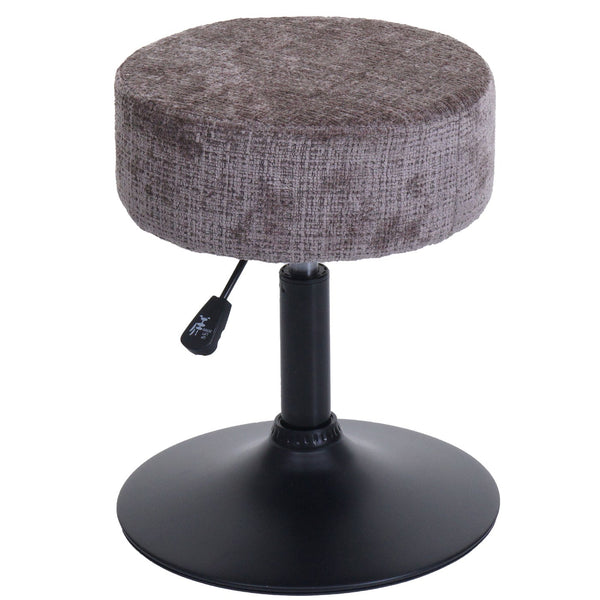 Sitzhocker Schminkhocker höhenverstellbar drehbar Ø37cm Chenille braun