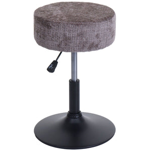 Sitzhocker Schminkhocker höhenverstellbar drehbar Ø37cm Chenille braun