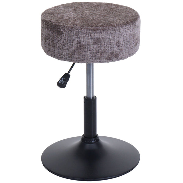 Sitzhocker Schminkhocker höhenverstellbar drehbar Ø37cm Chenille braun