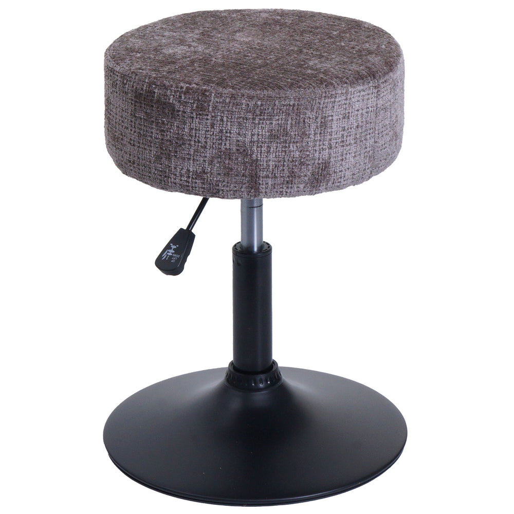 Sitzhocker Schminkhocker höhenverstellbar drehbar Ø37cm Chenille braun