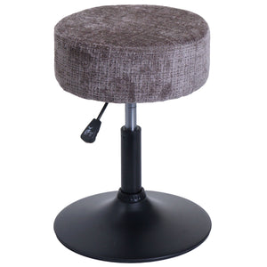 Sitzhocker Schminkhocker höhenverstellbar drehbar Ø37cm Chenille braun