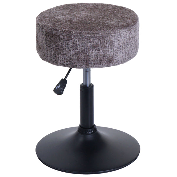 Sitzhocker Schminkhocker höhenverstellbar drehbar Ø37cm Chenille braun