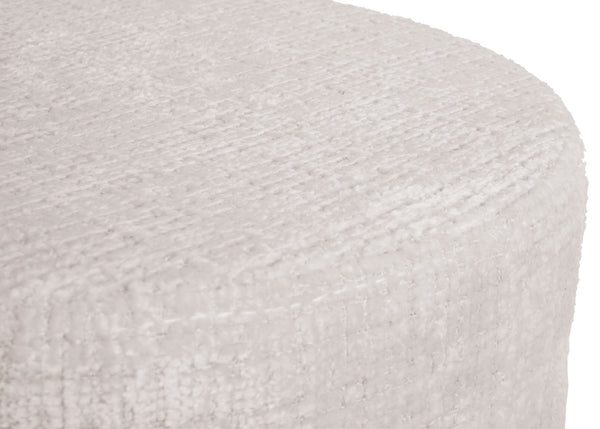 Sitzhocker Schminkhocker höhenverstellbar drehbar Ø37cm Chenille creme-weiss