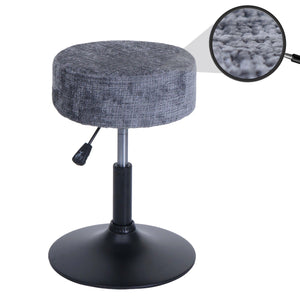 Sitzhocker Schminkhocker höhenverstellbar drehbar Ø37cm Chenille dunkelgrau