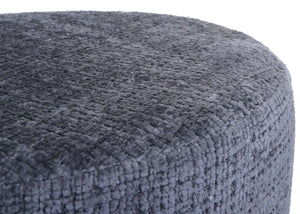 Sitzhocker Schminkhocker höhenverstellbar drehbar Ø37cm Chenille dunkelgrau