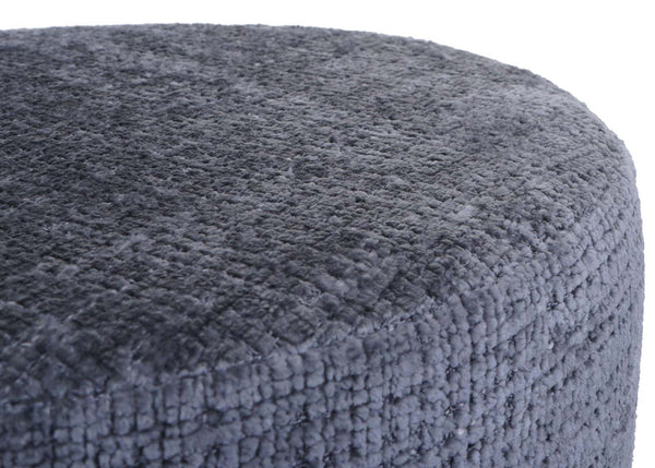 Sitzhocker Schminkhocker höhenverstellbar drehbar Ø37cm Chenille dunkelgrau