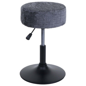 Sitzhocker Schminkhocker höhenverstellbar drehbar Ø37cm Chenille dunkelgrau