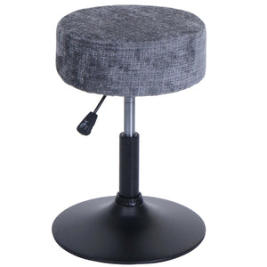 Sitzhocker Schminkhocker höhenverstellbar drehbar Ø37cm Chenille dunkelgrau