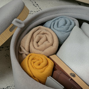 Sitzhocker mit Stauraum für Wohnzimmer Teddyfleece grau