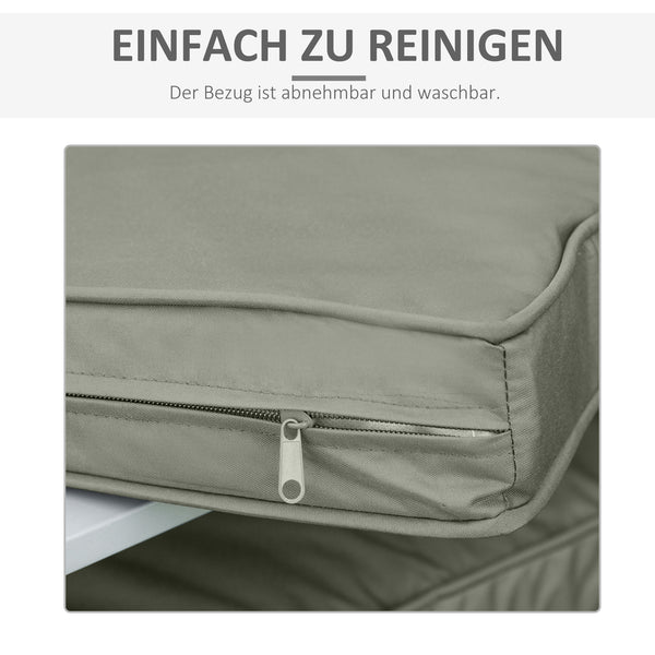 Sitzkissen 2er Set waschbar dicke Polsterauflage dunkelgrau