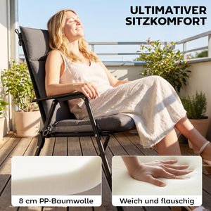 Sitzkissen 4er Set wasserabweisend rutschfest Indoor Outdoor dunkelgrau