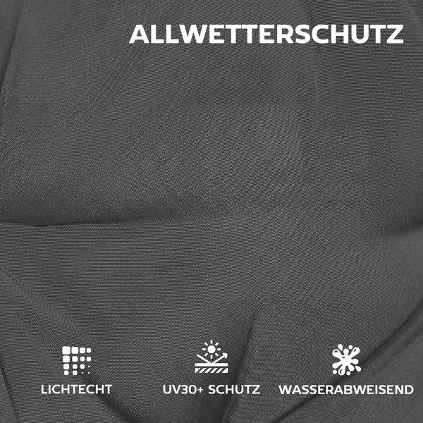 Sitzkissen 4er Set wasserabweisend rutschfest Indoor Outdoor dunkelgrau