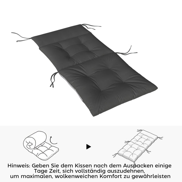 Sitzkissen 4er Set wasserabweisend rutschfest Indoor Outdoor dunkelgrau