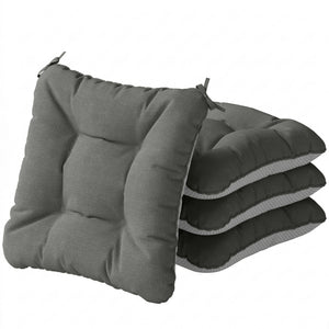 Sitzkissen 4er Set rutschfest mit Bändern für Stühle outdoor indoor